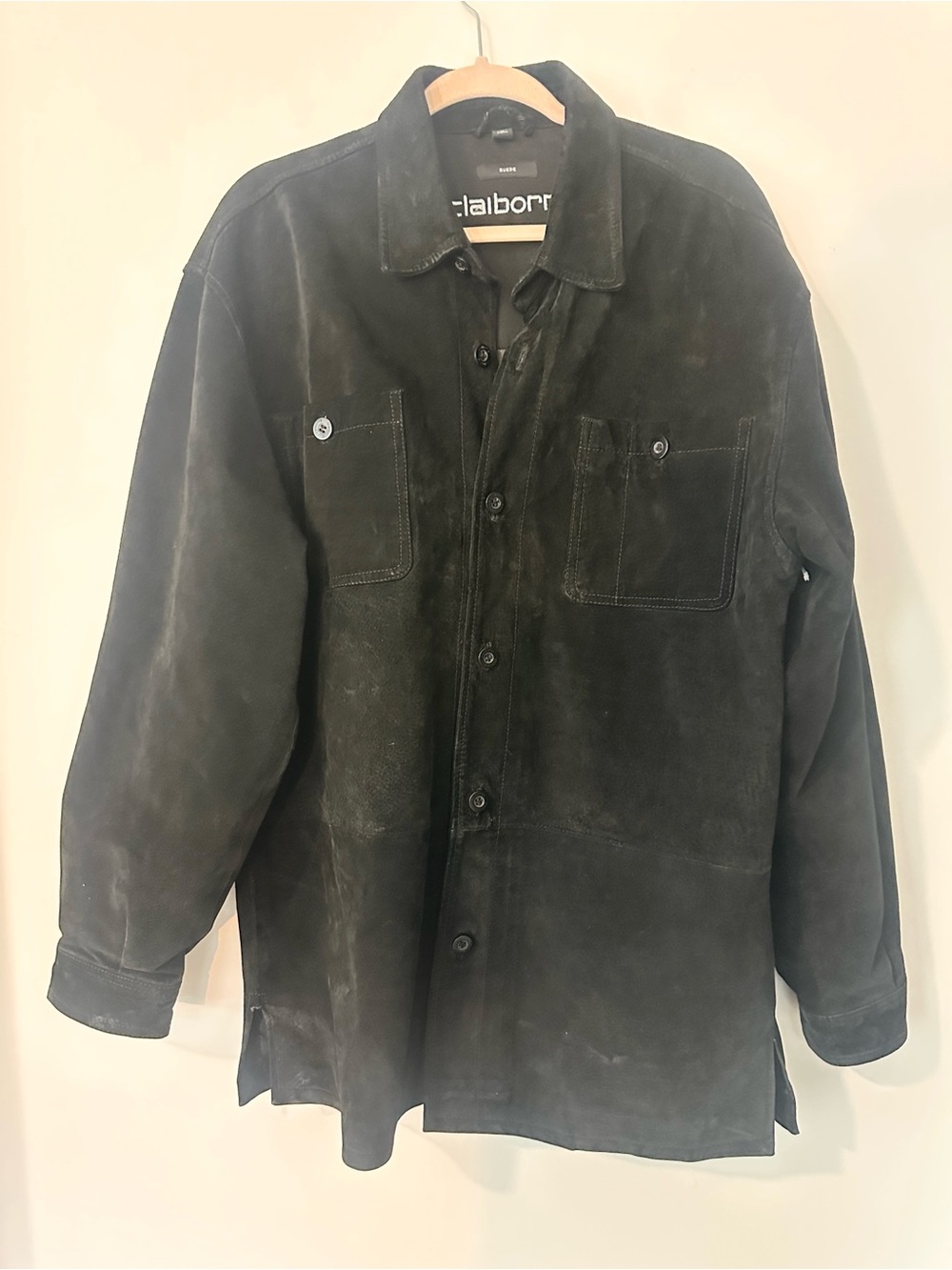 Liz Claiborne Black Full Button Suede VTG Men’s Jacket/Shacket M